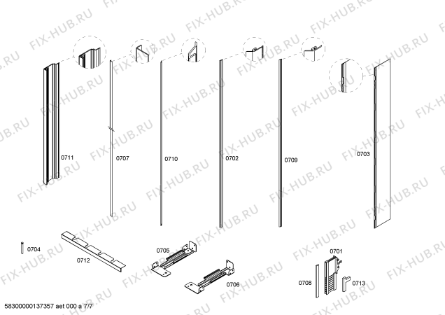 Схема №5 T36BT71FS с изображением Стеклопанель для холодильника Bosch 00682303