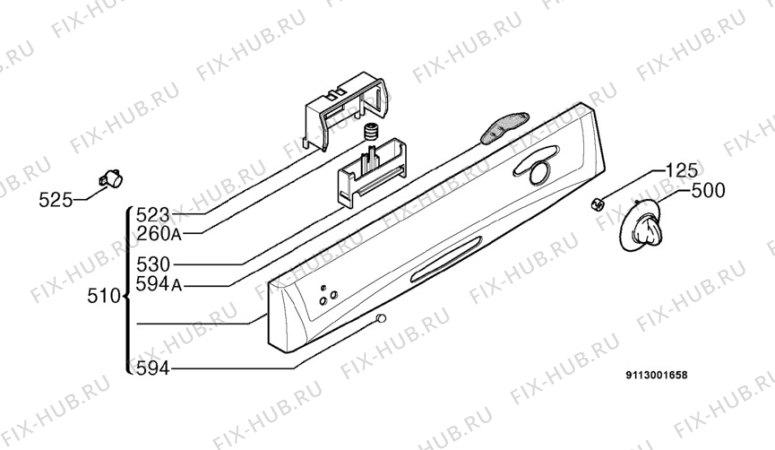 Взрыв-схема посудомоечной машины Electrolux ESF612 - Схема узла Command panel 037