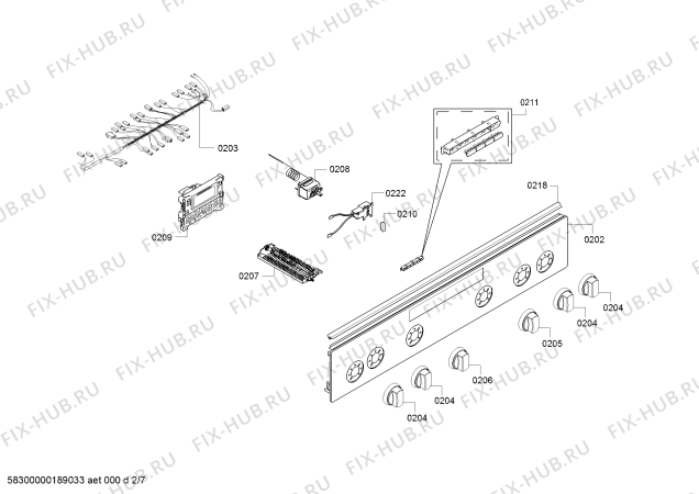 Взрыв-схема плиты (духовки) Siemens HX79W230T - Схема узла 02