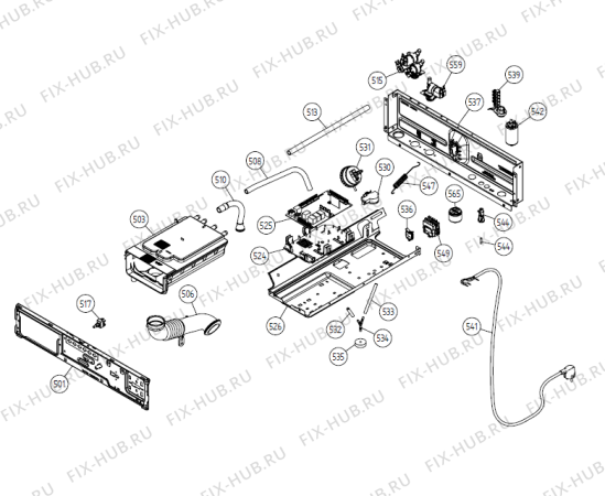 Взрыв-схема стиральной машины Gorenje PW5 valve no door BE   -Titanium (900003556, WMC55BE) - Схема узла 05