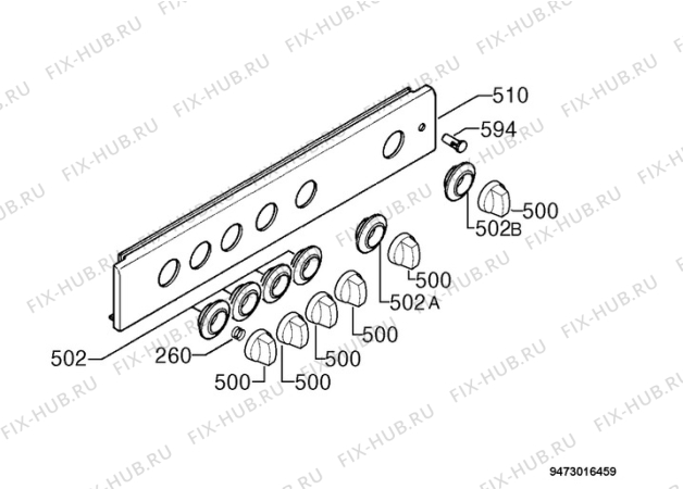 Взрыв-схема плиты (духовки) Rex Electrolux RB650E - Схема узла Command panel 037