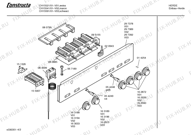 Взрыв-схема плиты (духовки) Constructa CH15541 - Схема узла 02