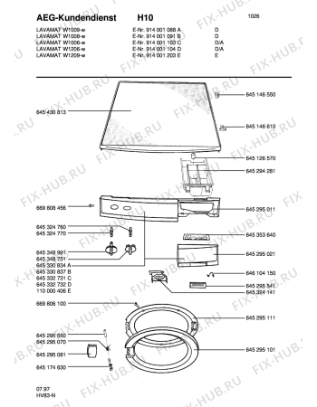 Взрыв-схема стиральной машины Aeg LAVW1006-W SAPH - Схема узла Command panel 037