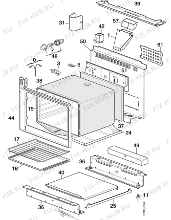 Взрыв-схема плиты (духовки) Electrolux EK6461W1 - Схема узла Structure