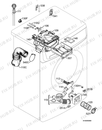 Взрыв-схема стиральной машины Rex Electrolux RWP10075W - Схема узла Hydraulic System 272