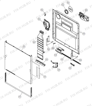 Взрыв-схема посудомоечной машины Asko D3252 EU   -Titanium FI (336968, DW20.3) - Схема узла 05