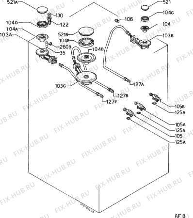 Взрыв-схема плиты (духовки) Castor C2013 - Схема узла Functional parts 267