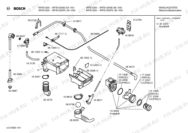 Схема №3 WFB1205PL BOSCH WFB 1206 с изображением Инструкция по эксплуатации для стиральной машины Bosch 00523670