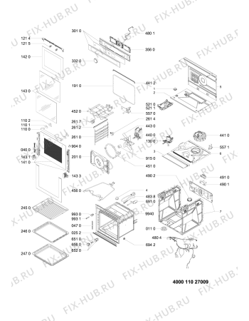 Схема №1 BIR4 DN8F1 PT с изображением Дверца для электропечи Whirlpool 481010903055