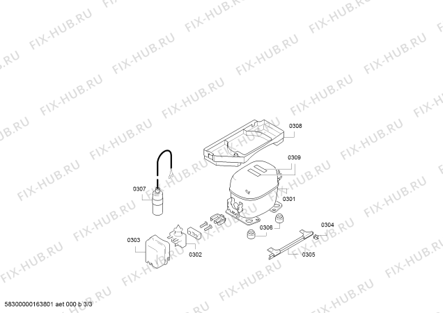 Взрыв-схема холодильника Bosch KIL18V61 Bosch - Схема узла 03