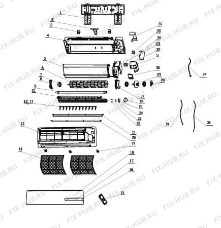 Схема №1 DEFS 26 INU с изображением Крышка для сплит-системы DELONGHI GR26112425