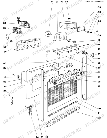 Взрыв-схема плиты (духовки) Ariston IFM1M (F002011) - Схема узла
