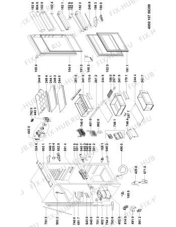 Схема №1 B 20 A1 FV C/HA с изображением Дверь для холодильной камеры Whirlpool 481010710775