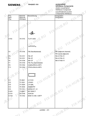 Схема №3 RH420G7 с изображением Сервисная инструкция для жк-телевизора Siemens 00535625