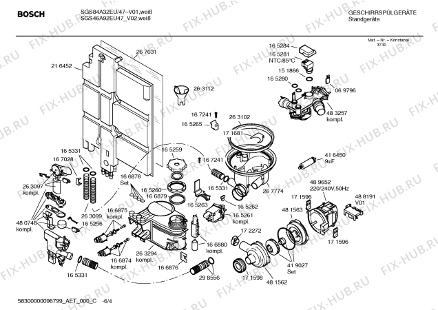 Схема №3 SGS46A92EU Economic Star с изображением Инструкция по эксплуатации для посудомойки Bosch 00588788