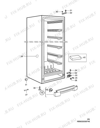 Взрыв-схема холодильника Arthurmartinelux AUFG2900 - Схема узла C10 Cabinet