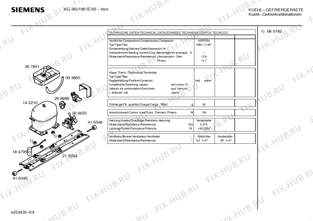 Схема №2 KG36U190IE с изображением Дверь для холодильника Siemens 00240533