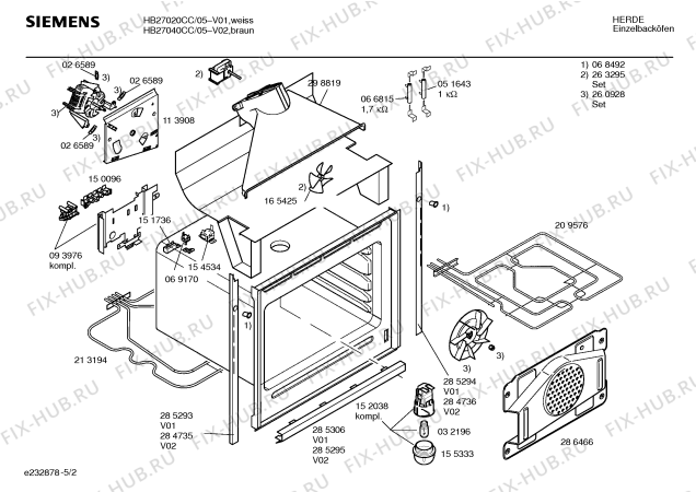 Схема №3 HB27020CC с изображением Инструкция по эксплуатации для духового шкафа Siemens 00522622