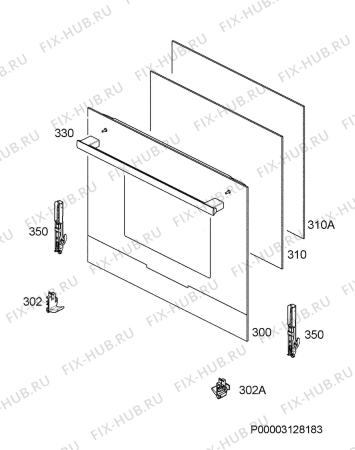 Взрыв-схема плиты (духовки) Electrolux EKI66700OK - Схема узла Door