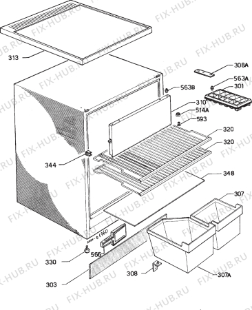 Взрыв-схема холодильника Zanussi ZF1053S - Схема узла Housing 001