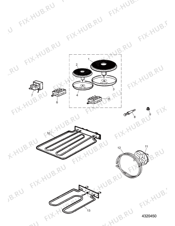 Схема №2 K9G21SWIS (F082135) с изображением Всякое для плиты (духовки) Indesit C00373199