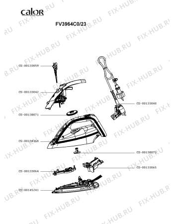 Схема №1 FV3922E0/23 с изображением Рукоятка для электропарогенератора Calor CS-00134364