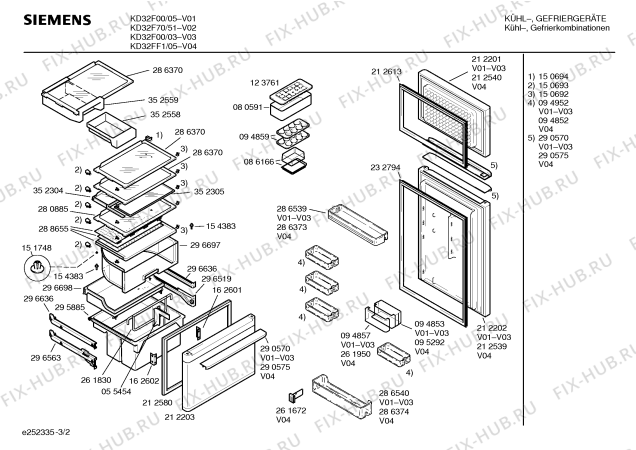 Схема №3 KD32F70 с изображением Дверь для холодильной камеры Siemens 00212202