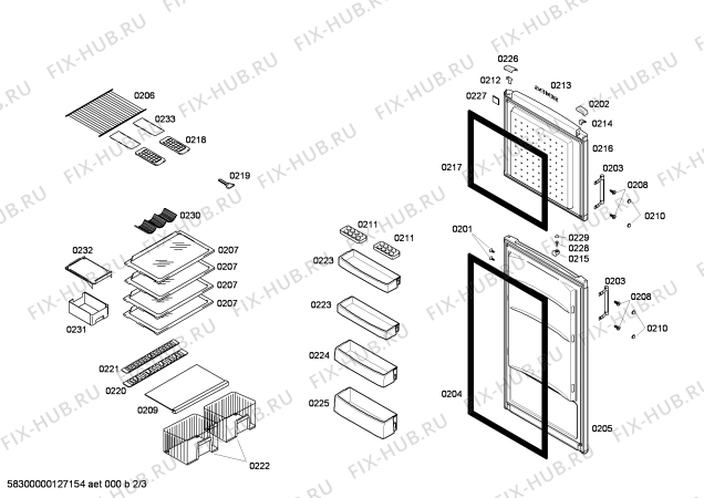 Схема №2 KD42VX00NE с изображением Дверь для холодильника Siemens 00244959