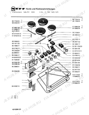 Взрыв-схема плиты (духовки) Neff 1114841635 1484/251NCSK - Схема узла 03