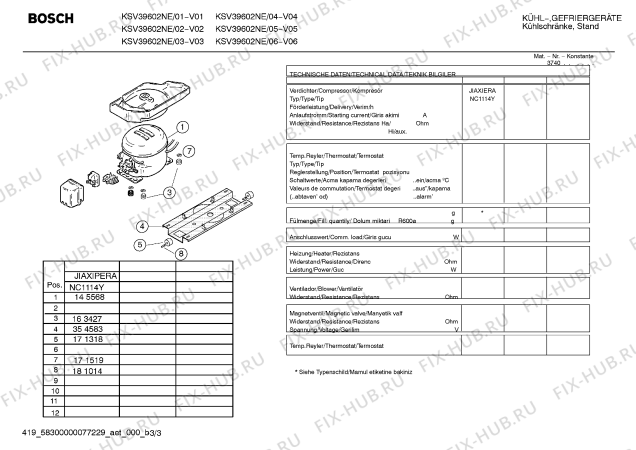 Взрыв-схема холодильника Bosch KSV39602NE - Схема узла 03