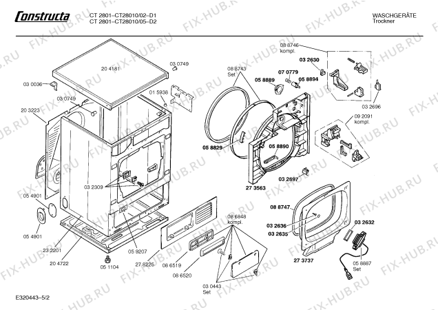 Схема №3 CT28010 CT2801 с изображением Панель для сушилки Bosch 00273807