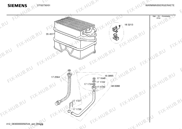 Схема №5 DT02750 ÇAKMAKLI GAZLI SOFBEN с изображением Корпус для водонагревателя Siemens 00472702