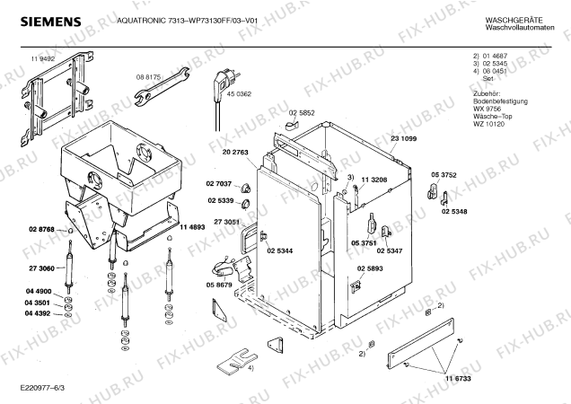 Взрыв-схема стиральной машины Siemens WP73130FF AQUATRONIC 7313 - Схема узла 03