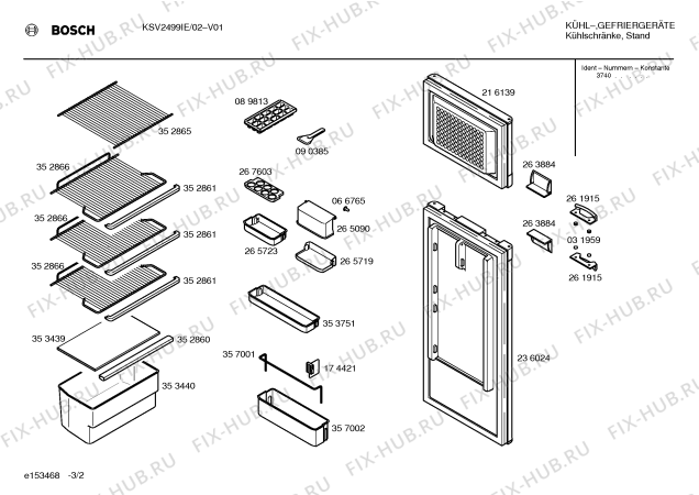 Взрыв-схема холодильника Bosch KSV2499IE - Схема узла 02