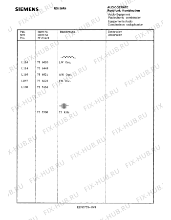 Схема №6 RS156R4 с изображением Сервисная инструкция для аудиоаппаратуры Siemens 00535354