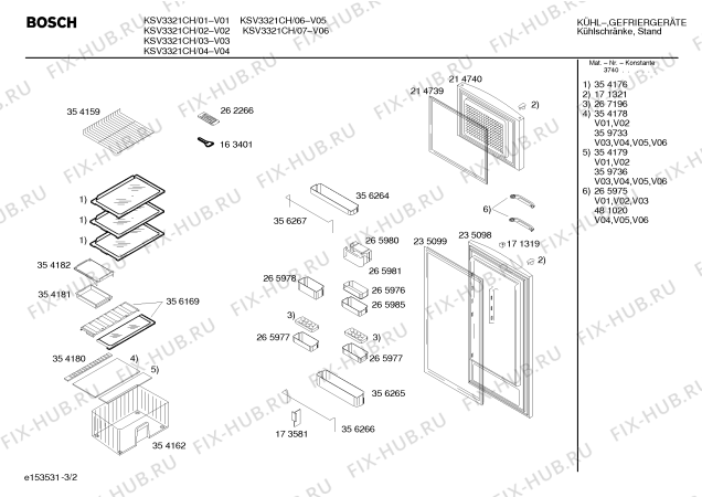 Схема №3 KSV3321CH с изображением Инструкция по эксплуатации для холодильной камеры Bosch 00529566