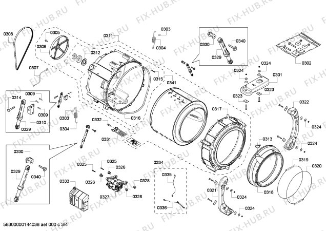 Схема №3 WFVC544AUC с изображением Цокольная панель для стиральной машины Bosch 00684473