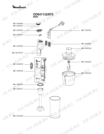 Схема №1 HB643140/870 с изображением Мини-ручка для электроблендера Moulinex MS-650939
