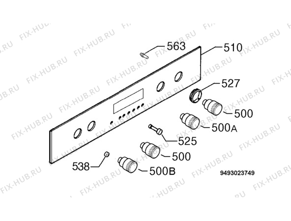 Взрыв-схема плиты (духовки) Privileg 012588_60107 - Схема узла Command panel 037