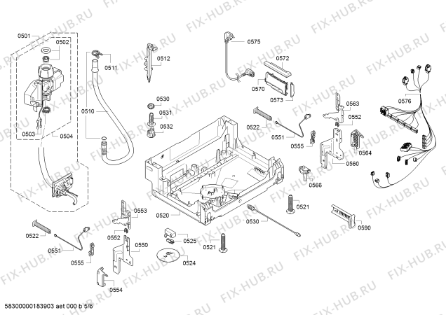 Взрыв-схема посудомоечной машины Bosch SBV63N60EU SuperSilence - Схема узла 05