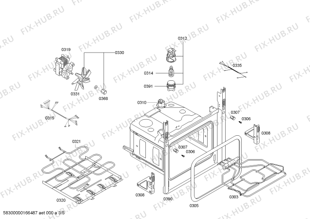 Схема №5 3HB506XP horno.balay.2d.indp.CFm.E0_CIF.inox с изображением Передняя часть корпуса для электропечи Bosch 00700412