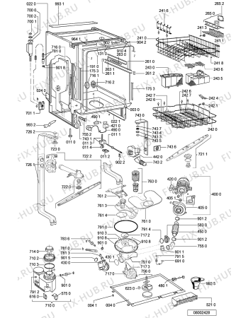 Схема №1 ADG 6566 IX с изображением Блок управления для посудомойки Whirlpool 481221478748