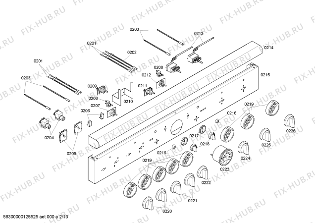 Схема №10 PRD484ECG с изображением Панель управления для плиты (духовки) Bosch 00246023