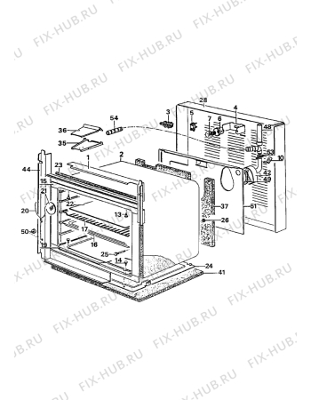 Взрыв-схема плиты (духовки) Electrolux CO1010W1 - Схема узла Internal panels