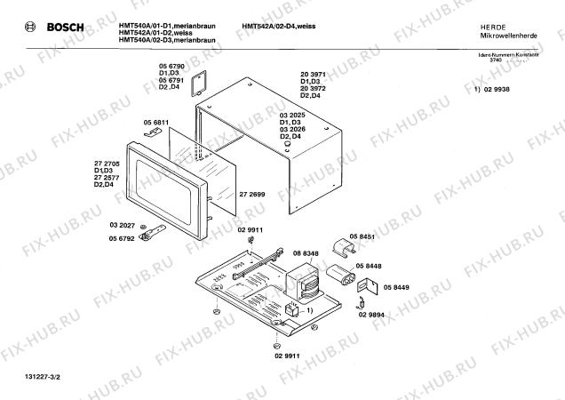 Схема №3 HMT542A с изображением Контактная пленка для микроволновой печи Siemens 00058442