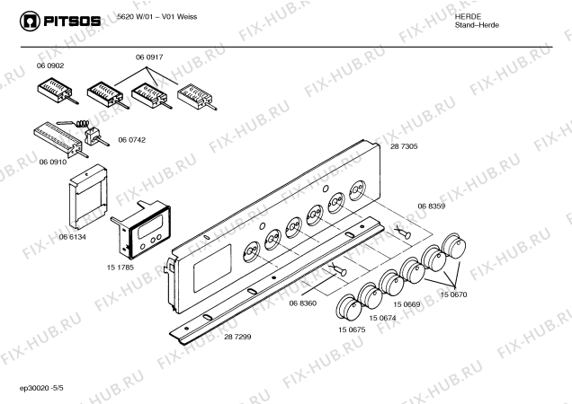 Схема №2 7220W с изображением Переключатель для электропечи Bosch 00150670