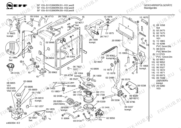 Схема №4 S4153W0RK SI 155 с изображением Панель для посудомойки Bosch 00289326