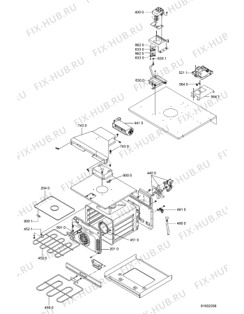 Взрыв-схема плиты (духовки) Ikea OBI C30 S 700 656 44 - Схема узла