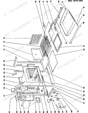 Взрыв-схема плиты (духовки) Indesit KG6408XMT (F021845) - Схема узла