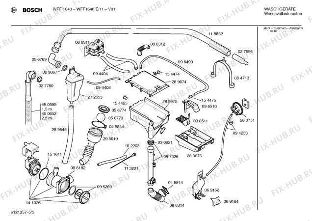 Схема №3 WFF1640IE WFF1640 с изображением Ручка для стиральной машины Bosch 00261709
